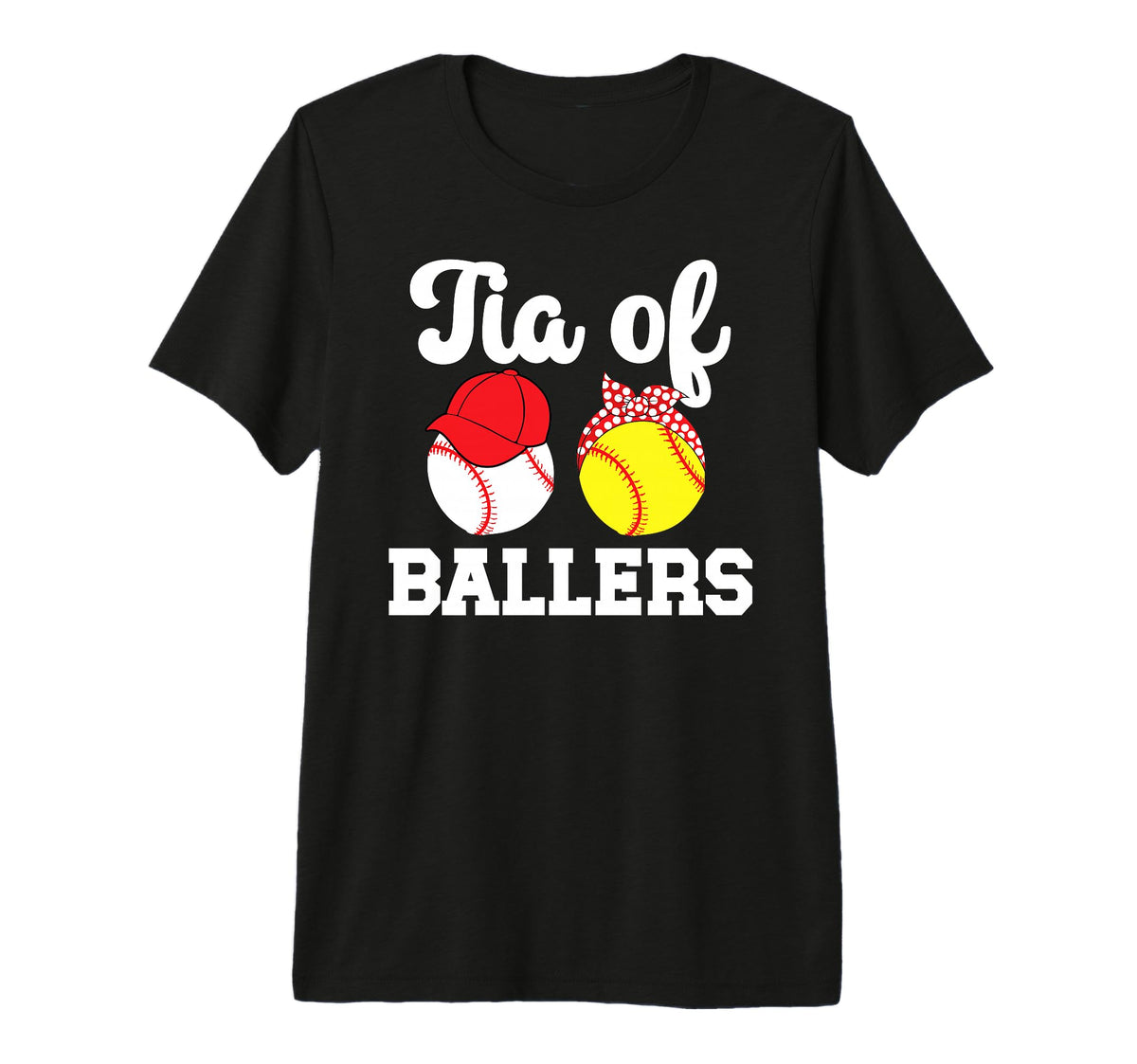 Tia Ballers Baseball Softball Tia Aunt Tri T-Shirt - Trendy Graphic Unisex