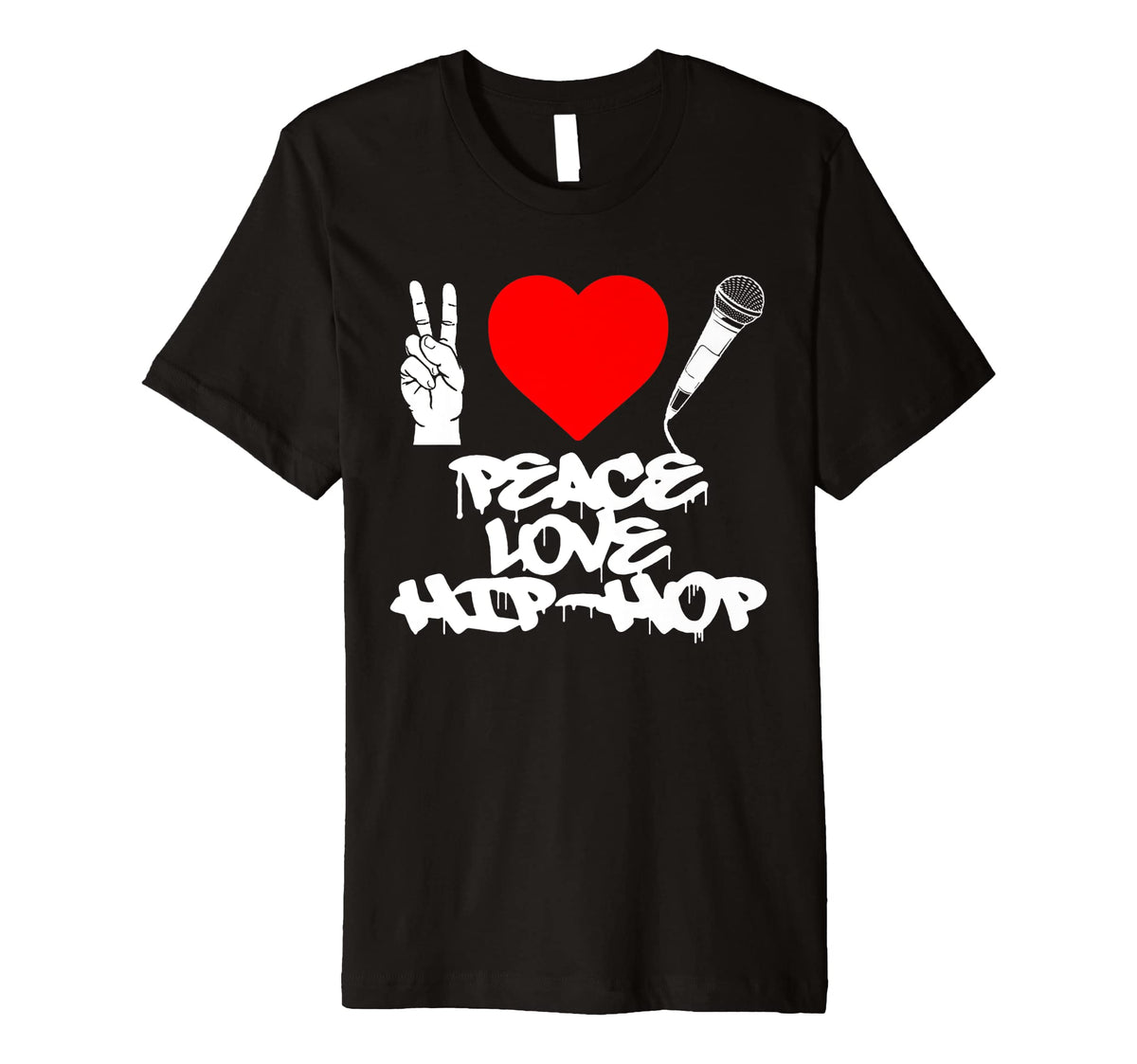 Peace Love Hip Hop Old School Rap T-Shirt - Streetwear Style for Adults
