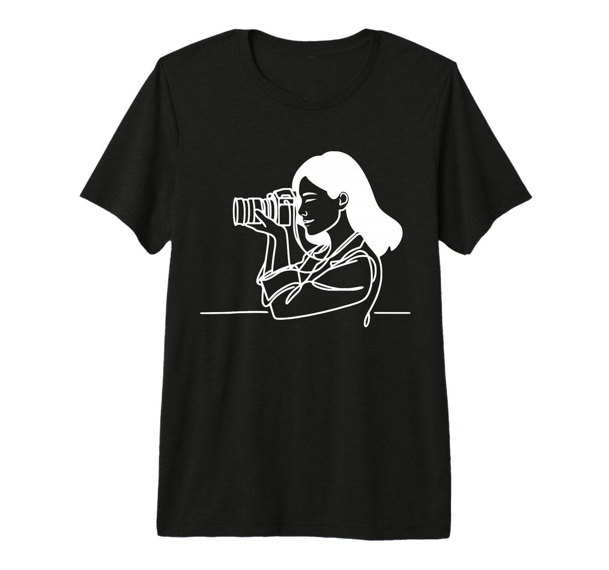 Camera Line Art Photography Tri Blend T-Shirt - Casual Everyday Wear Unisex