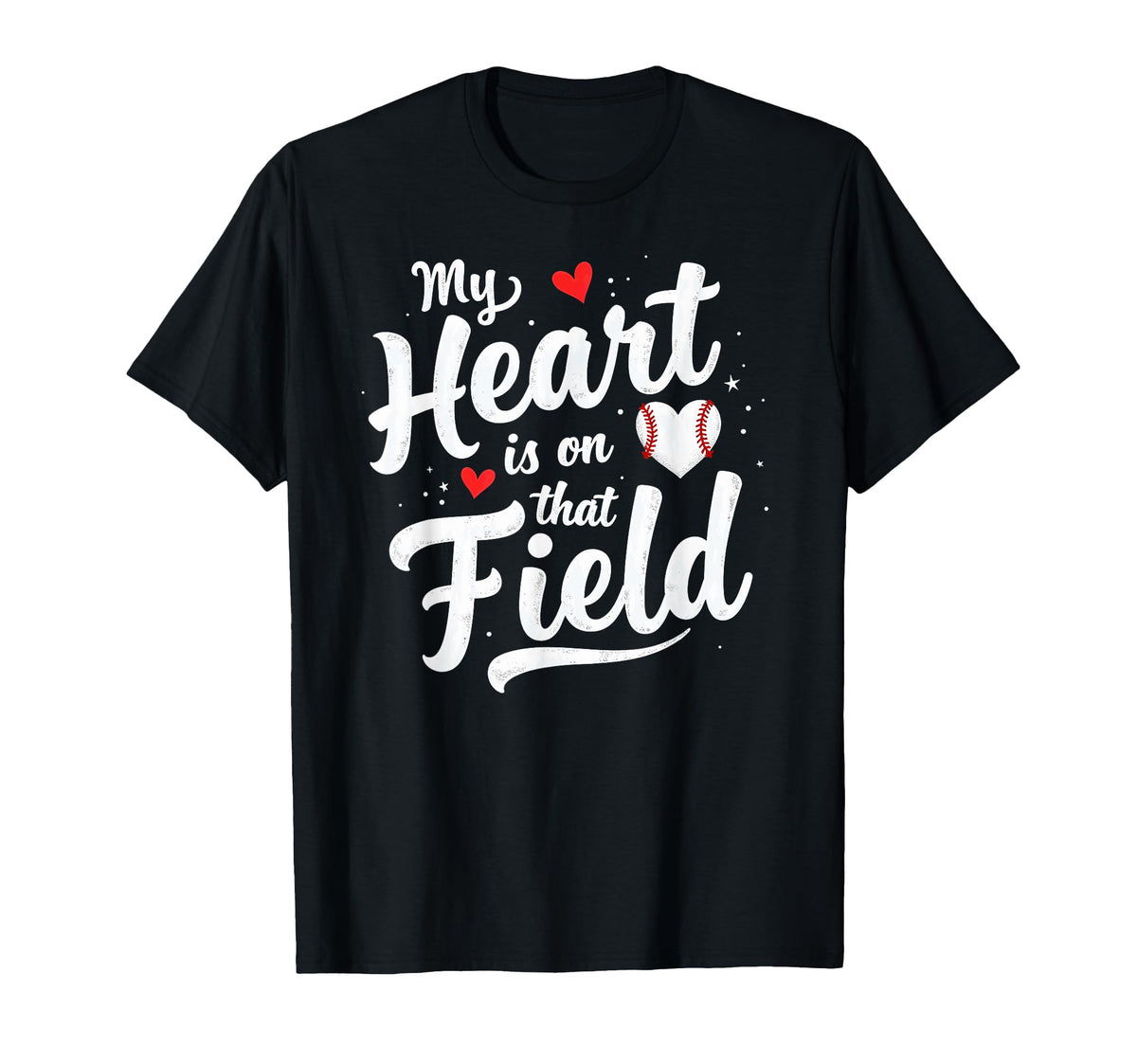 My Heart Is That Field Softball Dad Mom T-Shirt - Minimalist Print Unisex