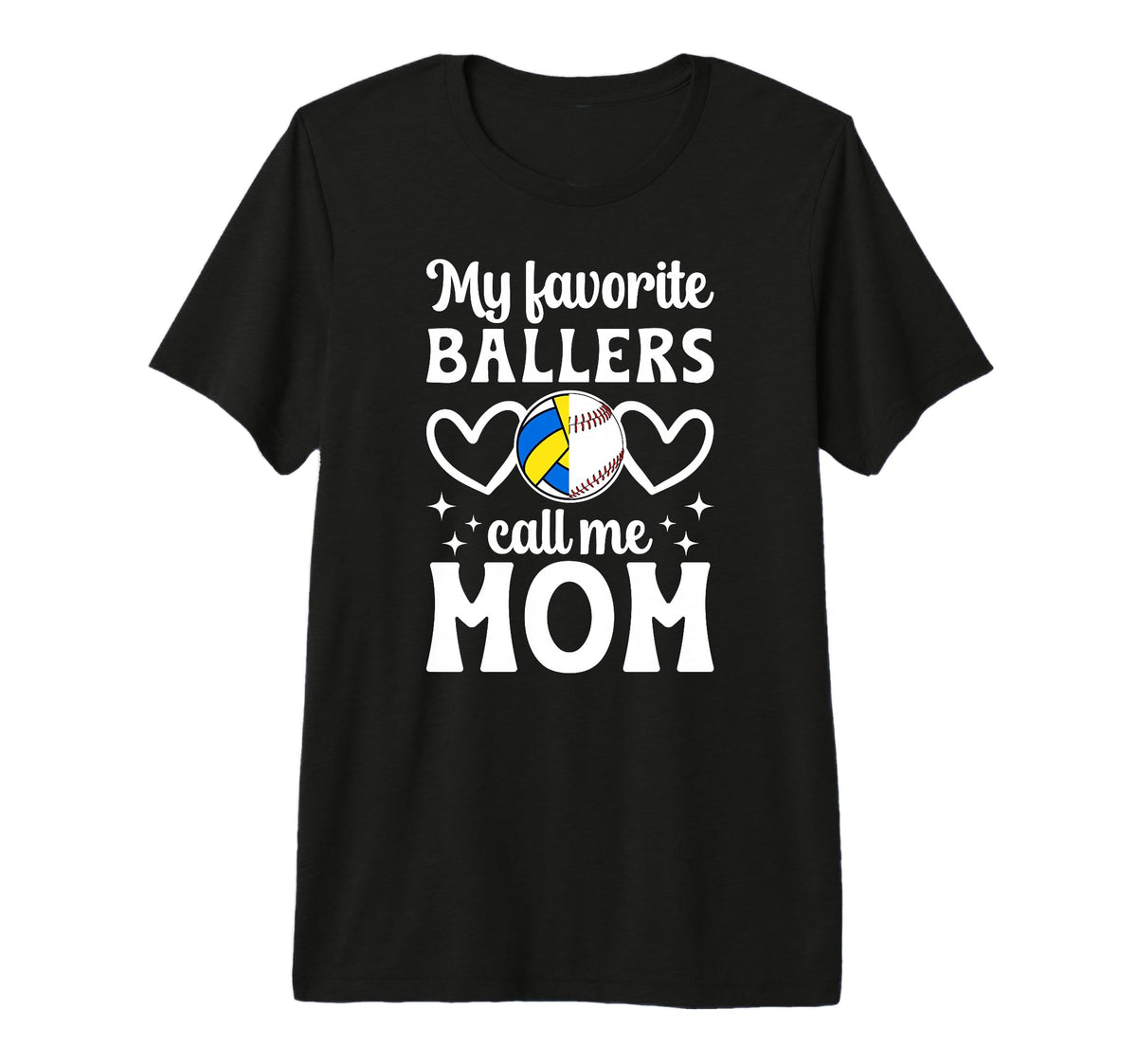 My Favorite Ballers Call Me Mom Volleyball T-Shirt - Graphic Print Unisex