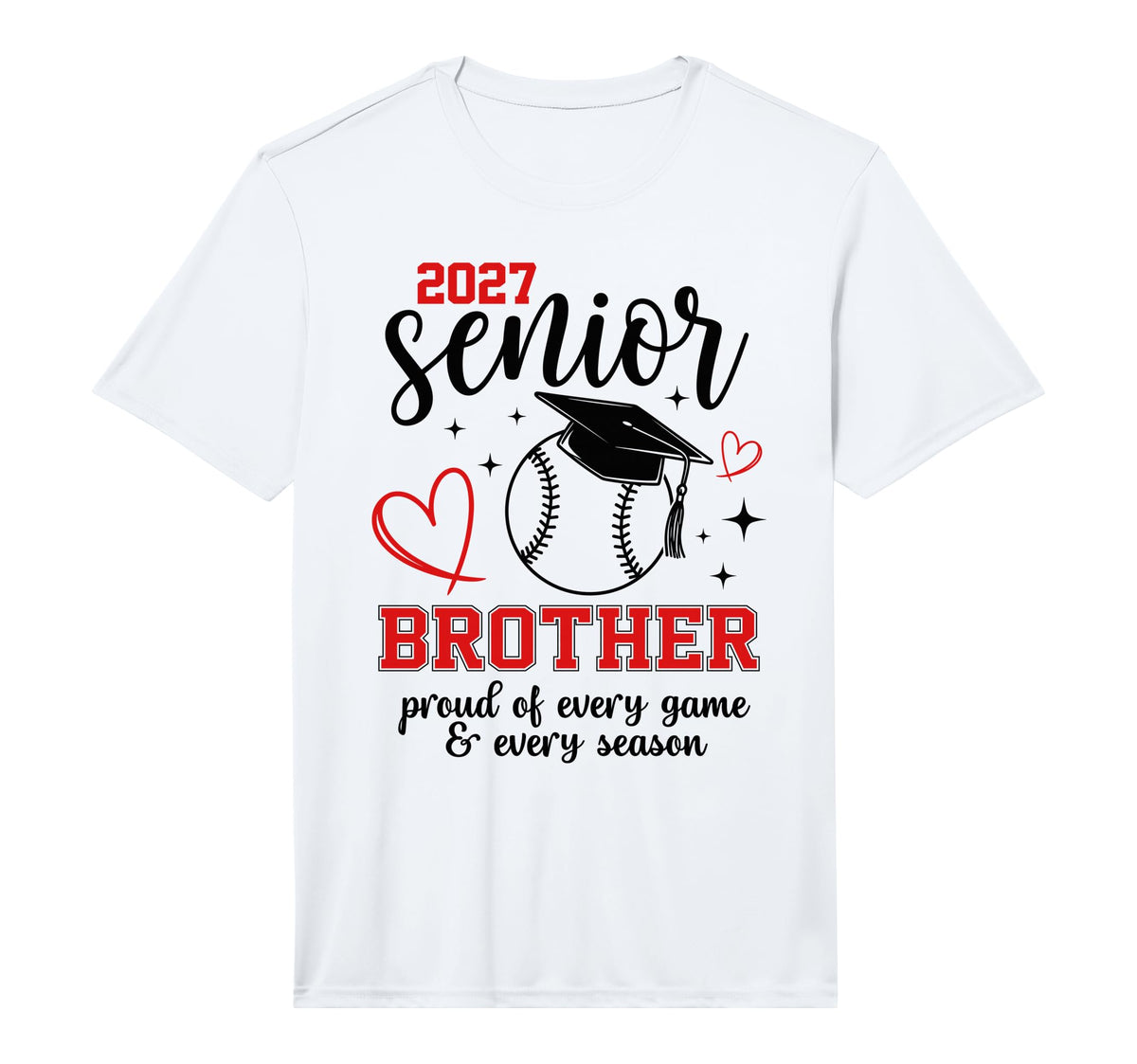 2027 Senior Baseball Brother Proud Family T-Shirt - Graphic Print Unisex