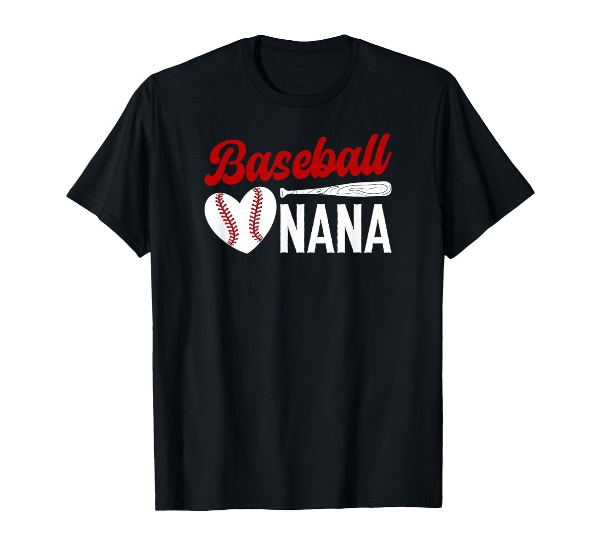 Baseball Nana Grandma Heart Baseball T-Shirt - Aesthetic Graphic Men Women