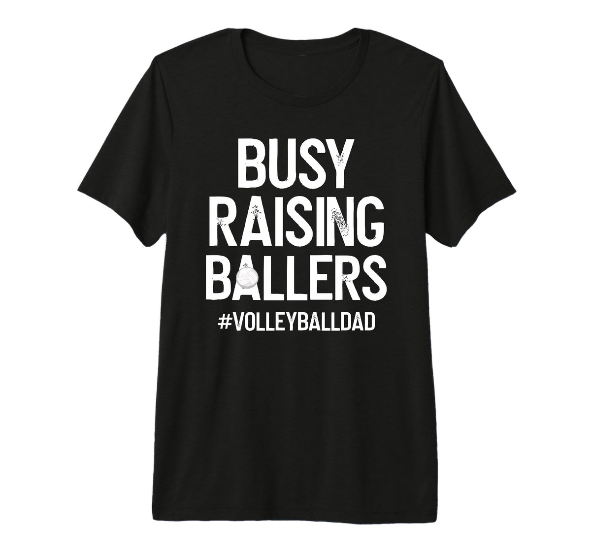 Mens Busy Raising Ballers Volleyball Dad T-Shirt - Minimalist Print Unisex