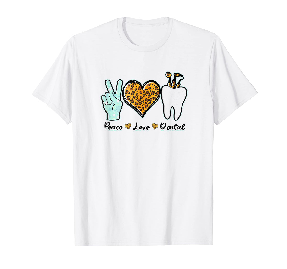 Peace Love Dental Doctor T-Shirt - Streetwear Style Unisex