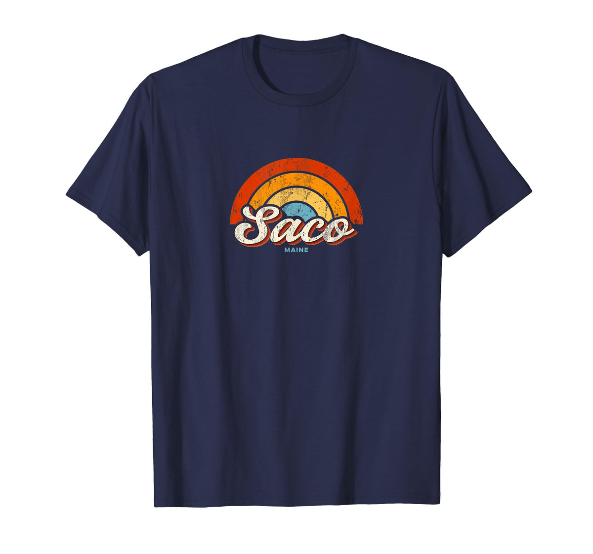 Saco Maine Me Rainbow 70S T-Shirt - Streetwear Style Men Women