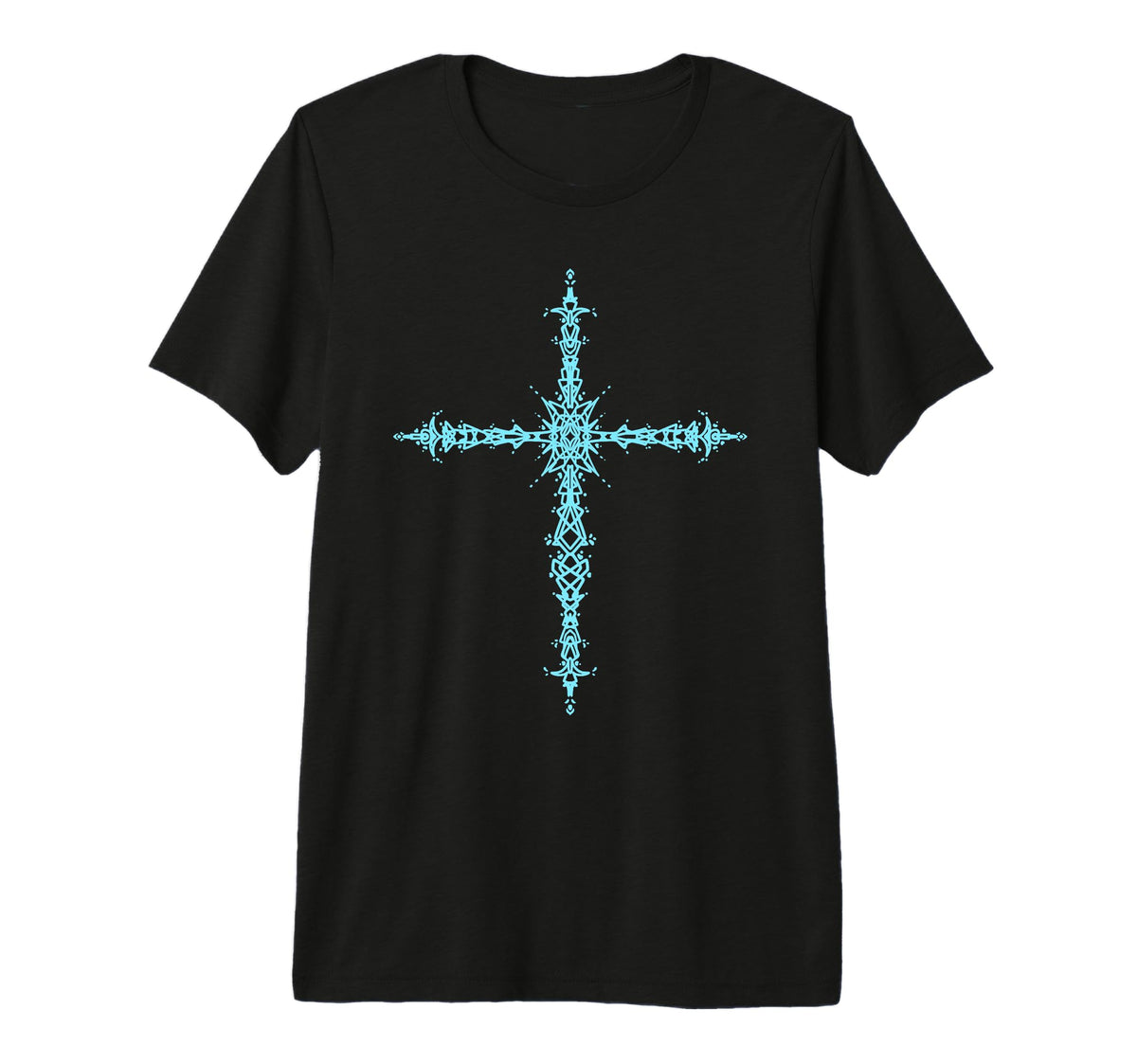 Y2K 90S Goth Cross Emo Grunge Alt Tri T-Shirt - Streetwear Style Men Women
