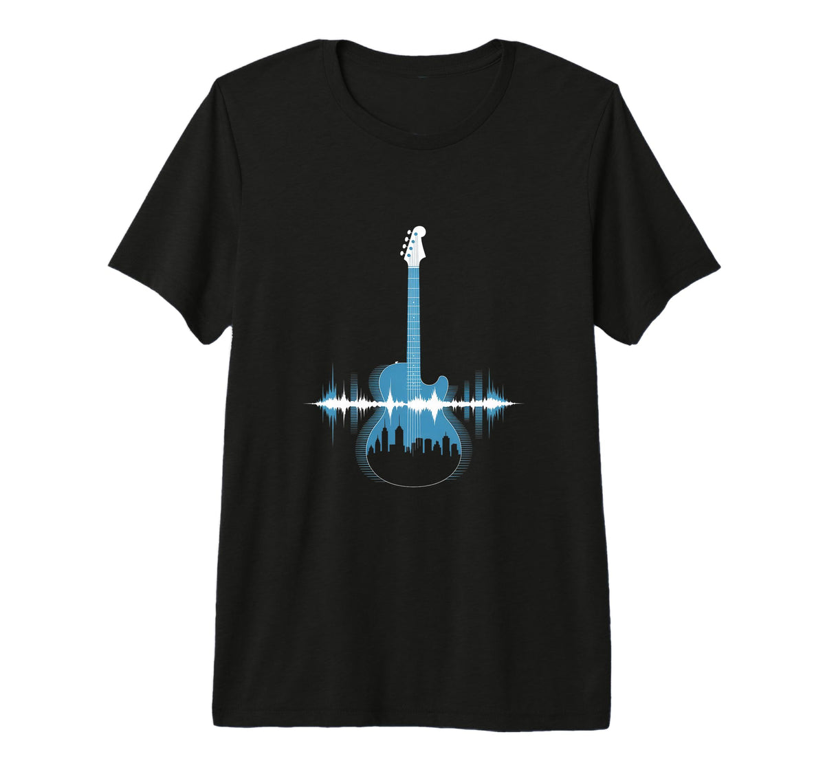 Guitar Sound Wave Musician Acoustic T-Shirt - Aesthetic Graphic Men Women