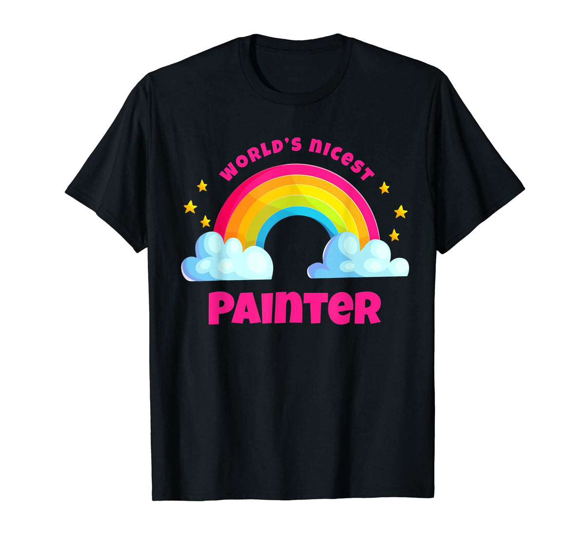 Worlds Nicest Painter Rainbow Funny T-Shirt - Streetwear Style Men Women