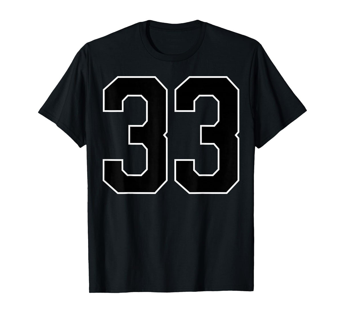 Black Sports Team Number 33 Fan T-Shirt - Streetwear Style Unisex