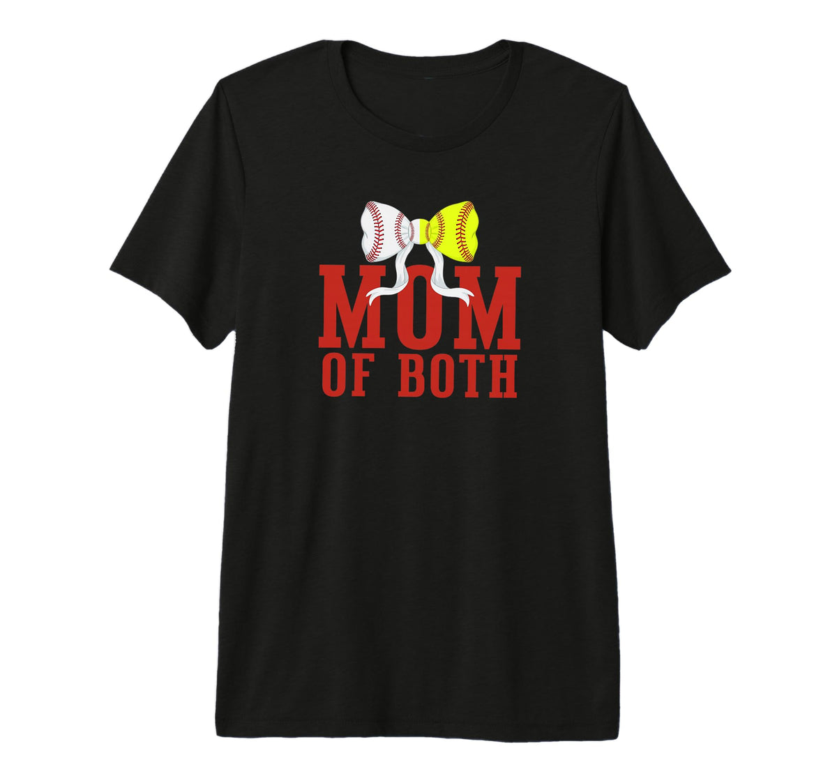 Mom Both Baseball Softball Sports T-Shirt - Custom Art Print for Adults
