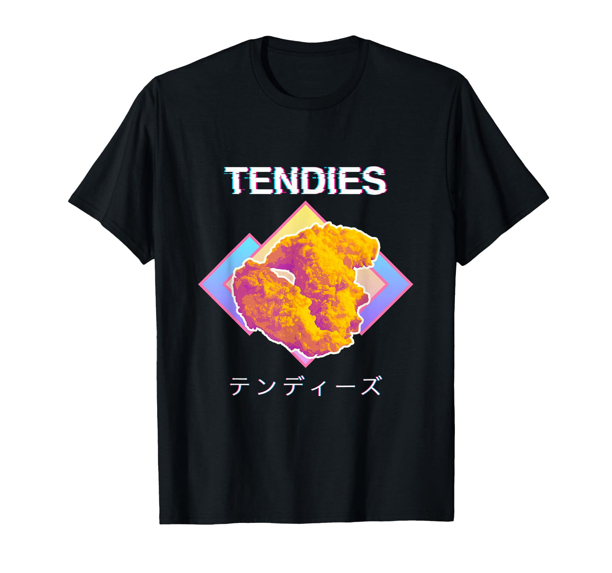 Vaporwave Tendies Chicken Tenders Japanese T-Shirt - Trendy Graphic Unisex