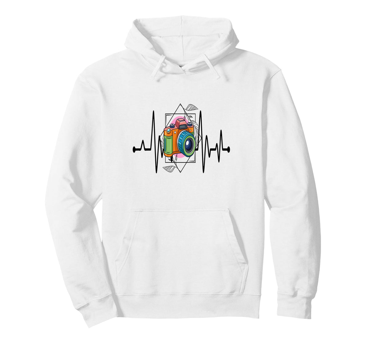 Womens Funny Camera Heartbeat Hoodie - Casual Everyday Wear Men Women