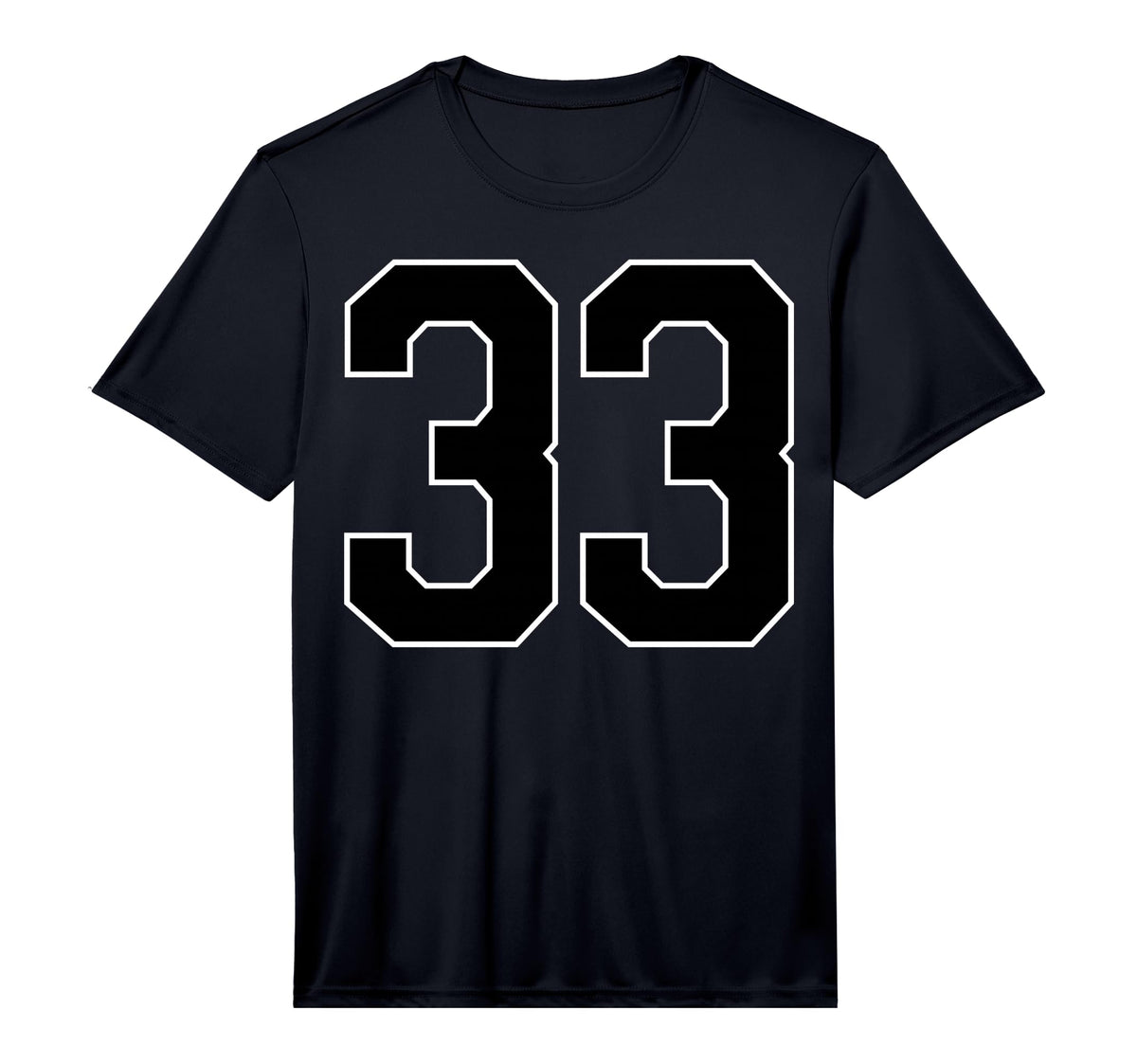Black Sports Team Number 33 Fan T-Shirt - Custom Art Print Men Women