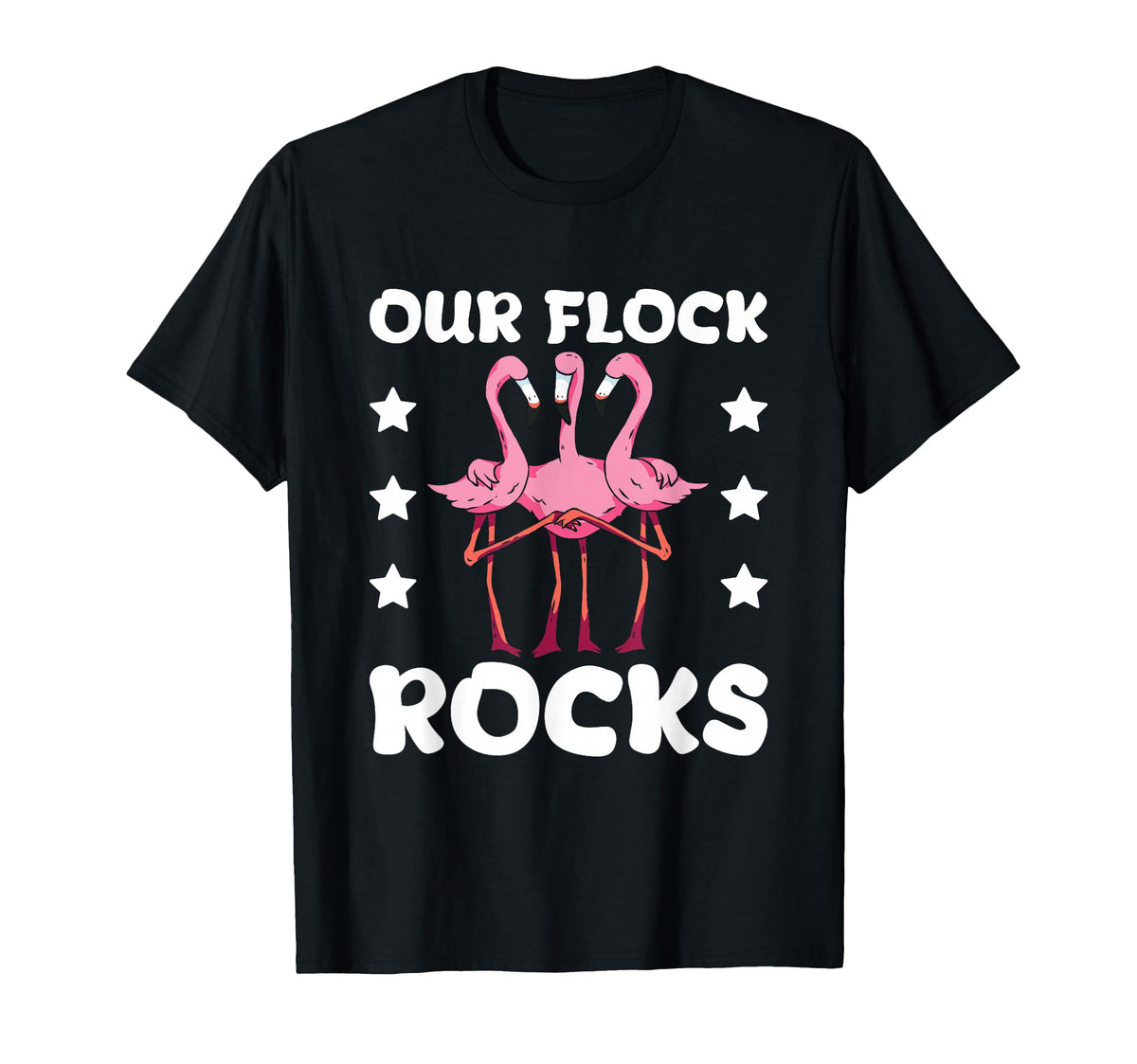 Our Flock Rocks Flamingo Bird Lover T-Shirt - Streetwear Style for Adults