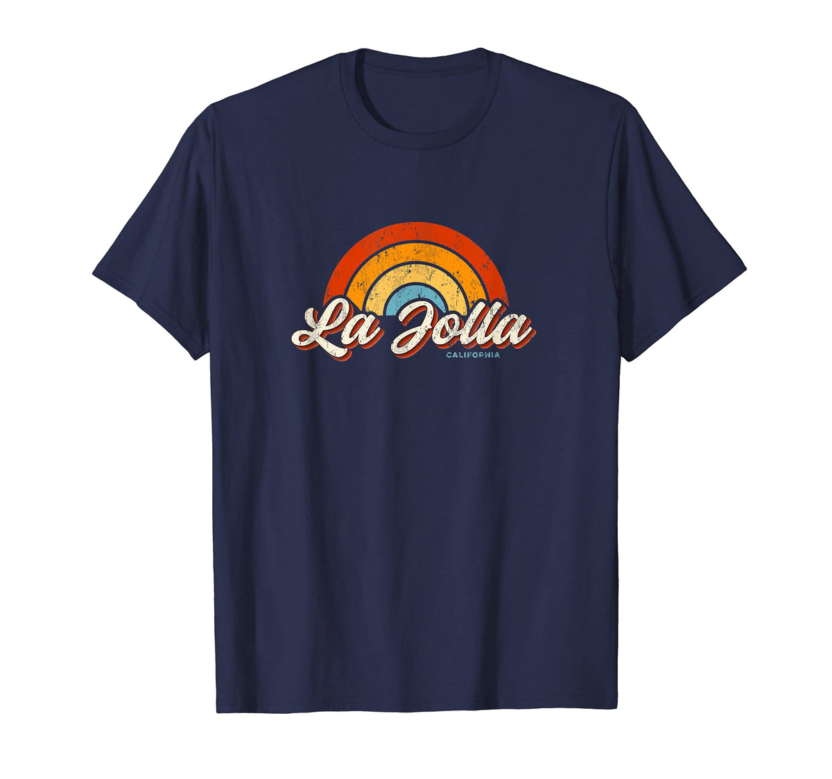 La Jolla California Ca Rainbow 70S T-Shirt - Streetwear Style Men Women