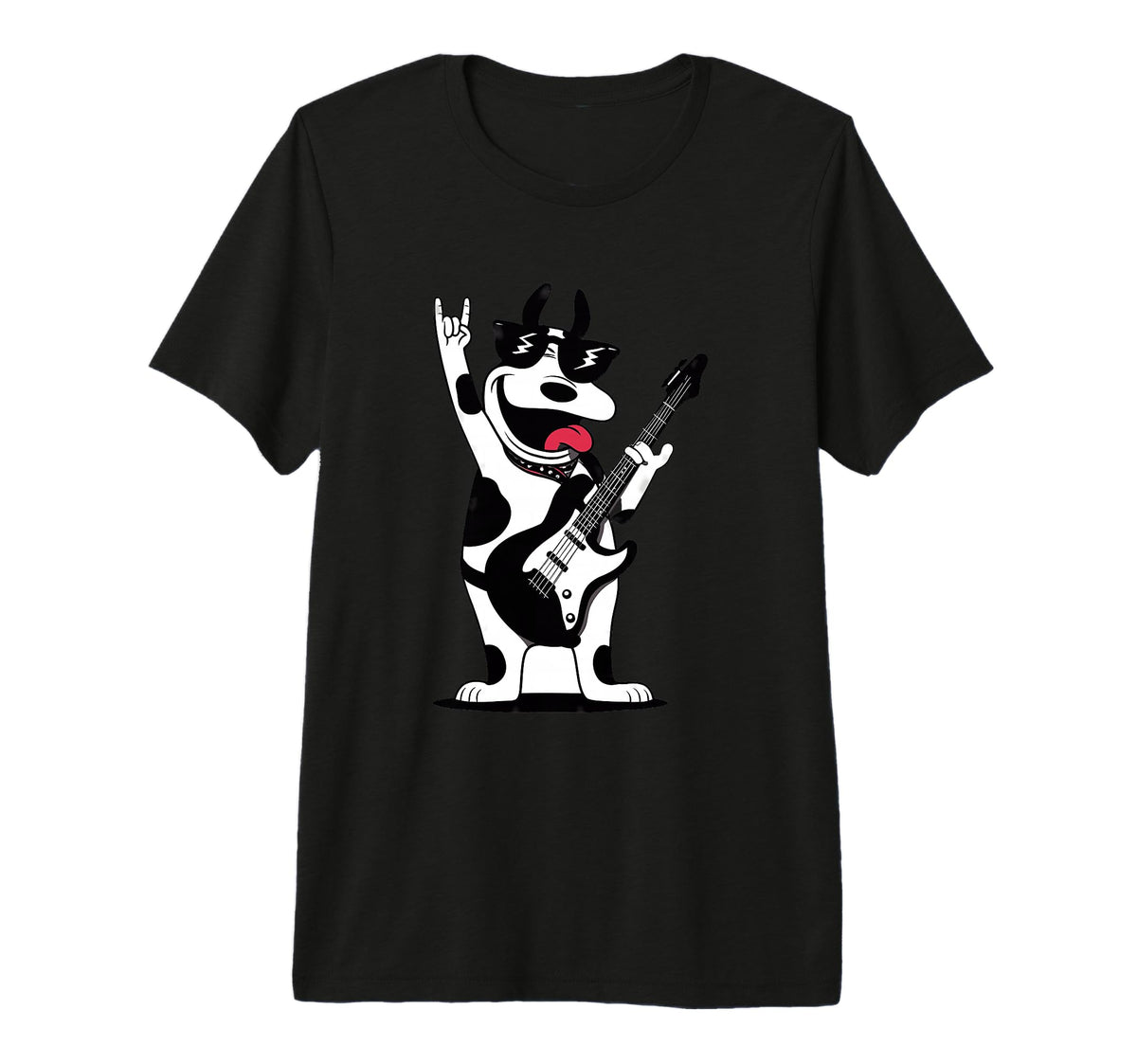 Rock Dog Guitar Player Funny Pet Tri T-Shirt - Casual Everyday Wear Unisex