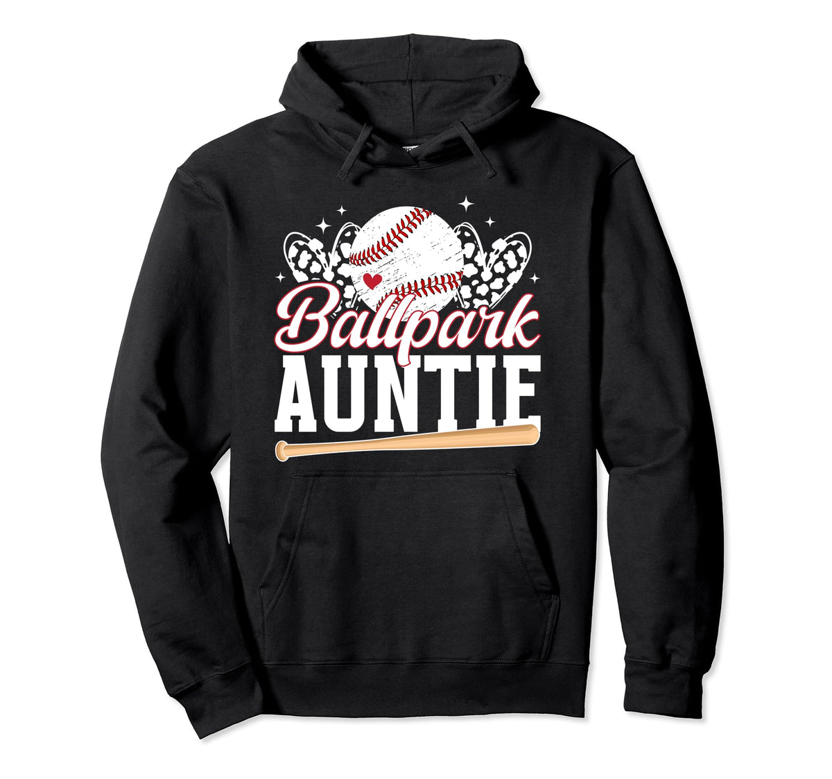 Ballpark Auntie Baseball Aunt Hoodie - Casual Everyday Wear Unisex