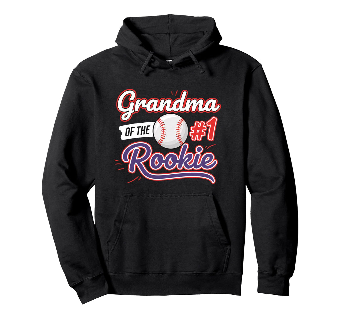 Grandparent Grandma 1 Rookie Baseball Hoodie - Unique Graphic for Adults