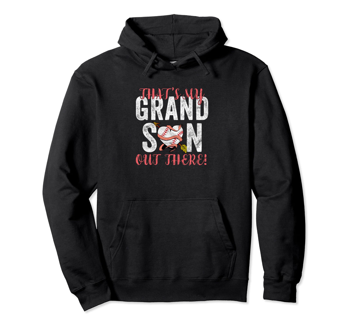 Thats My Grandson Baseball Grandma Hoodie - Trendy Graphic Men Women