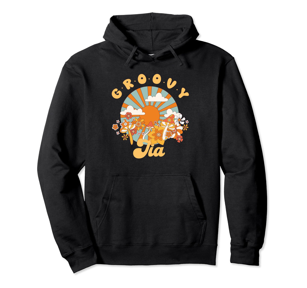 Groovy Tia Rainbow Colorful Flowers Roses Hoodie - Trendy Graphic Unisex