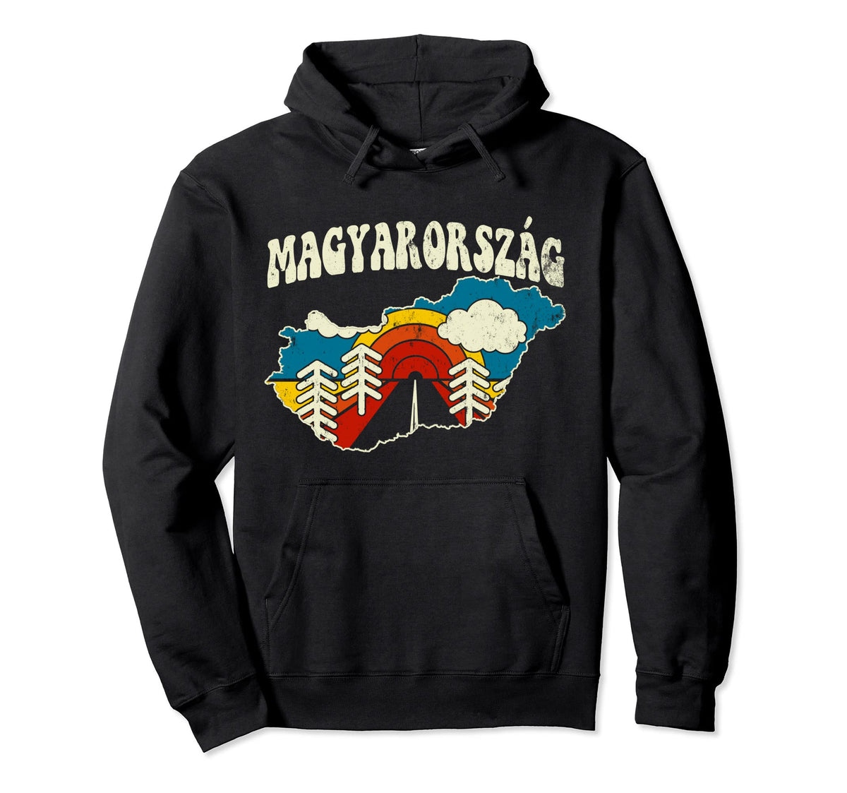 Hungary Hungarian Country Rainbow Hoodie - Casual Everyday Wear for Adults