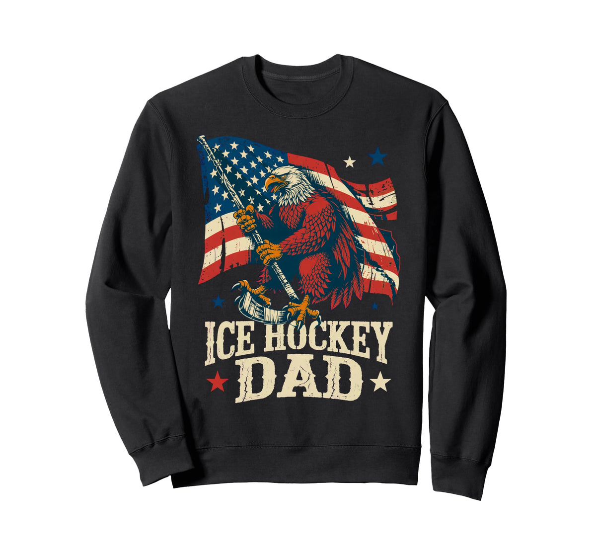 Ice Hockey American Flag Ice Sweatshirt - Streetwear Style Men Women