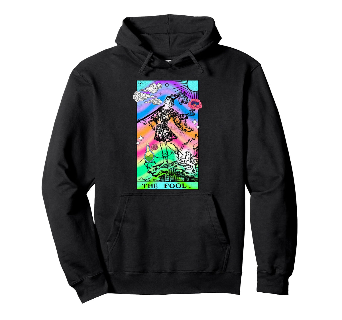Tarot Card Fool Groovy Trippy Hoodie - Casual Everyday Wear for Adults