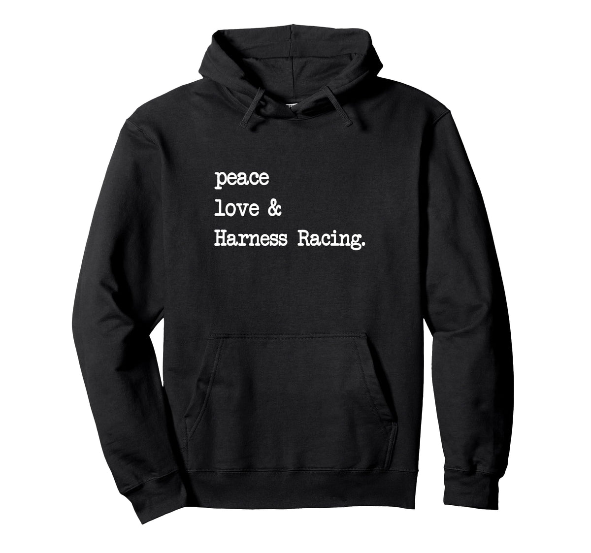 Peace Love Harness Racing Horse Riding Hoodie - Minimalist Print Men Women