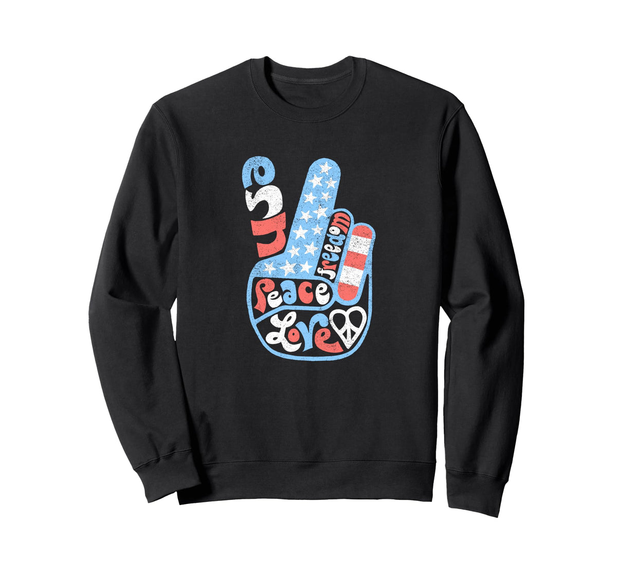 Americana Love Peace And Freedom Sweatshirt - Streetwear Style Men Women