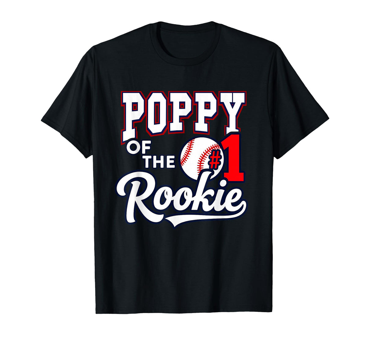 Grandpa Poppy Number 1 Rookie Baseball T-Shirt - Custom Art Print Unisex