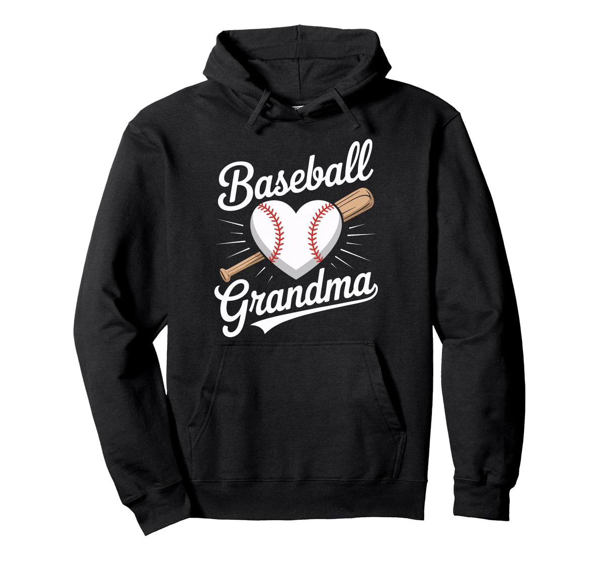 Heart Ball Bat Baseball Grandma Grandmas Hoodie - Novelty Apparel Unisex
