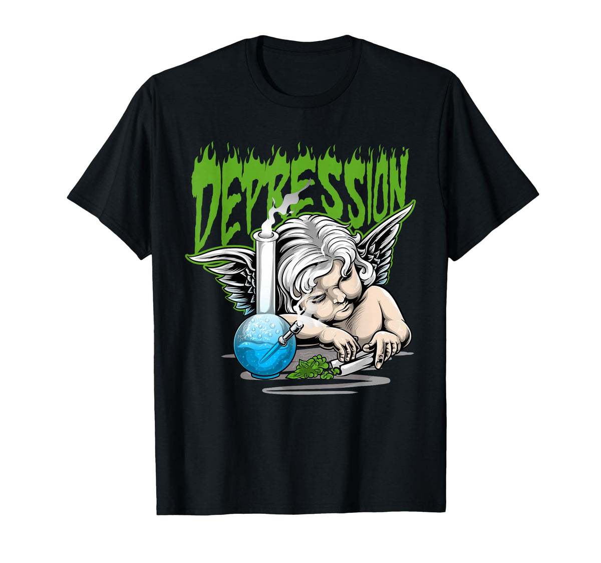 Depression Angel Aesthetic Edgy Streetwear T-Shirt - Graphic Print Unisex