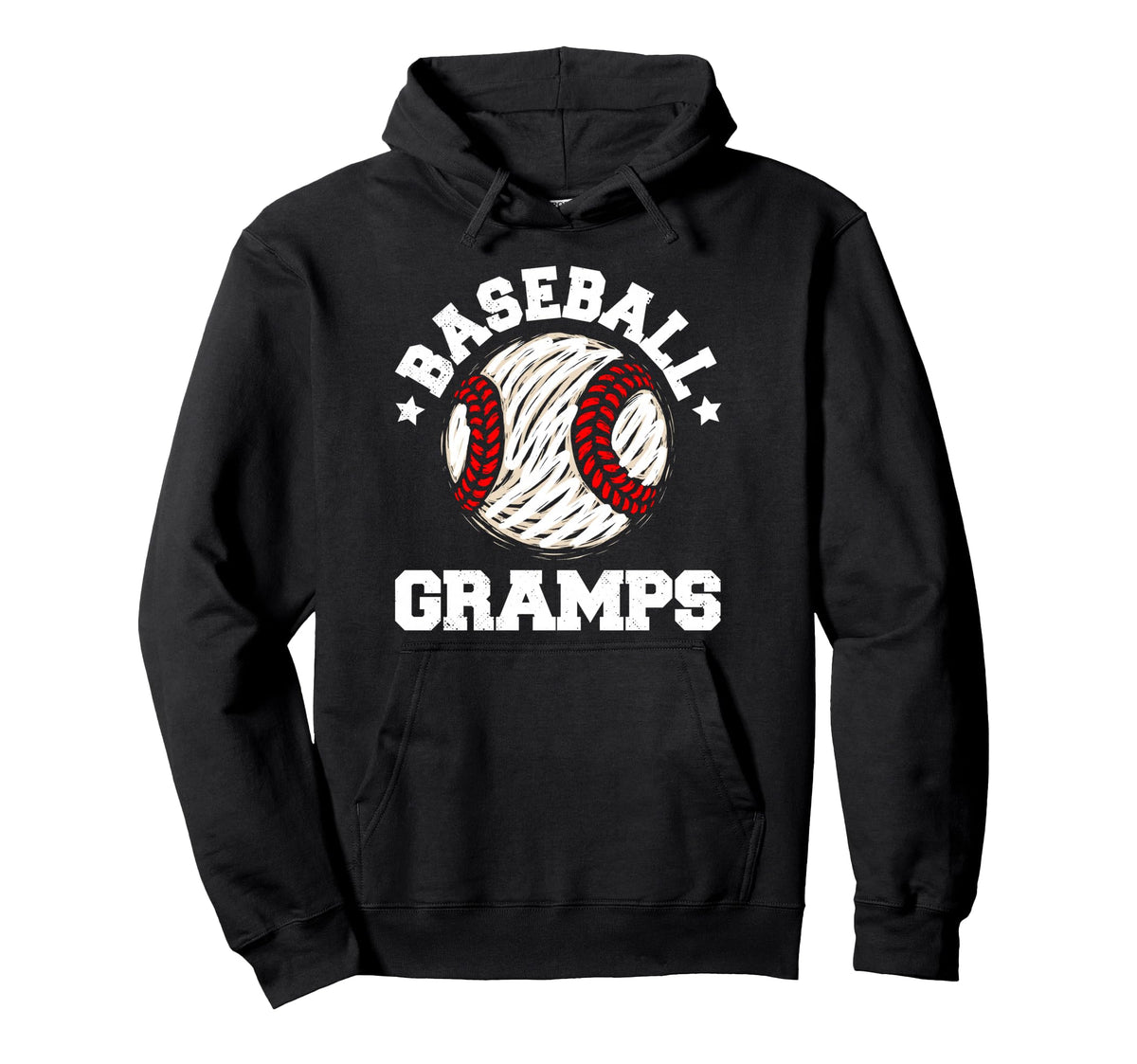 Baseball Gramps Distressed Funny Grandpa Hoodie - Trendy Graphic Men Women
