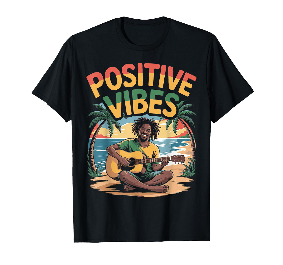 Reggae Music Vibes Jamaican African T-Shirt - Fun Novelty Design Men Women