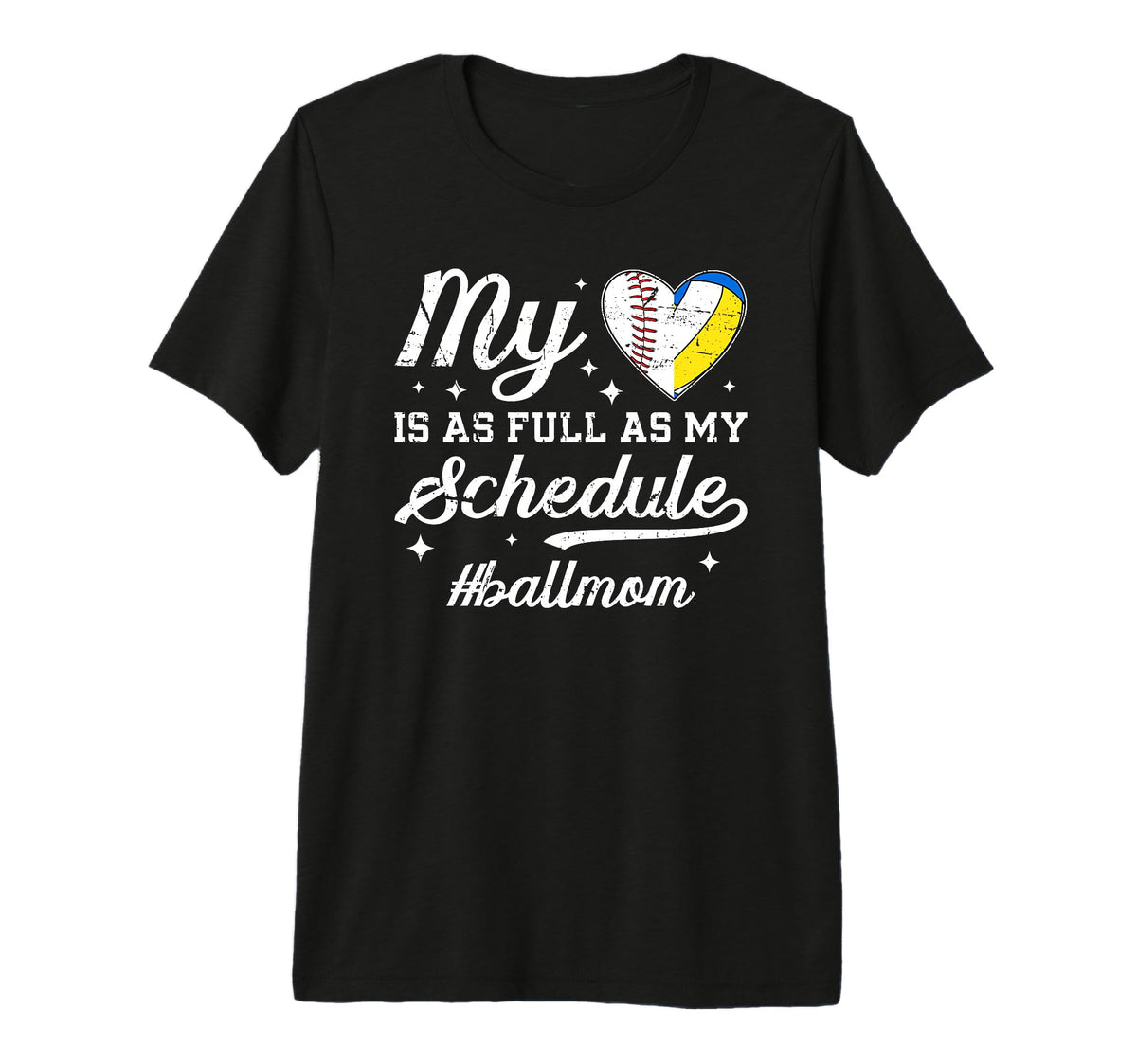 Ball Mom Proud Volleyball Baseball T-Shirt - Casual Everyday Wear Unisex