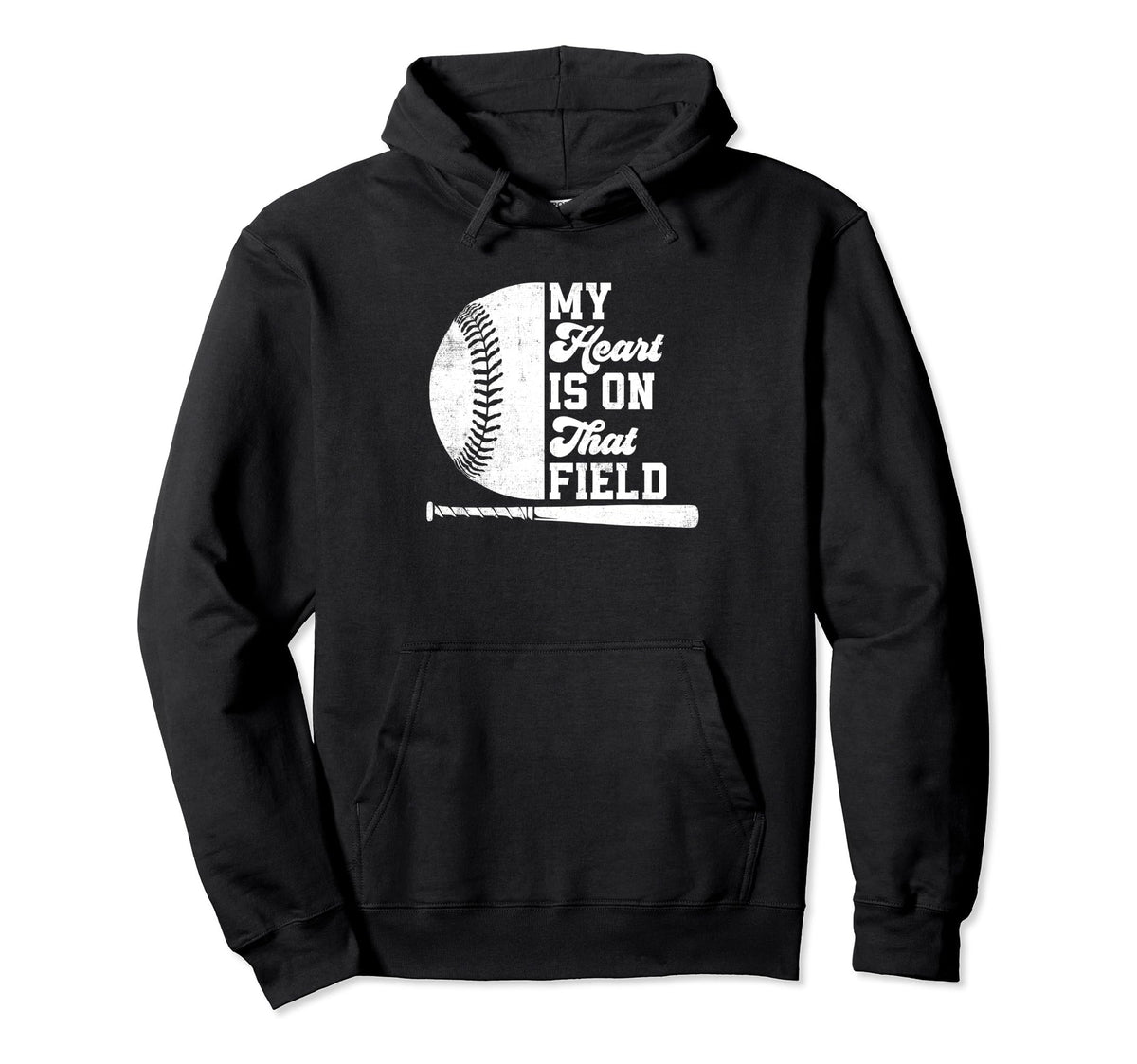 Proud Baseball Dad Fan My Heart Is That Hoodie - Trendy Graphic for Adults