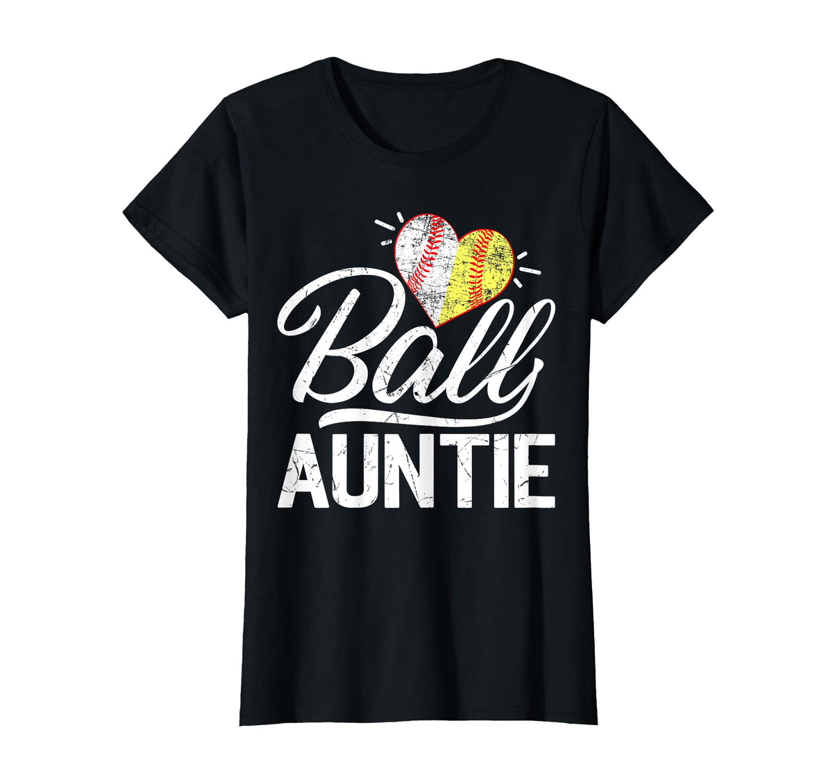 Baseball Lover Funny Ball Heart T-Shirt - Casual Everyday Wear Men Women