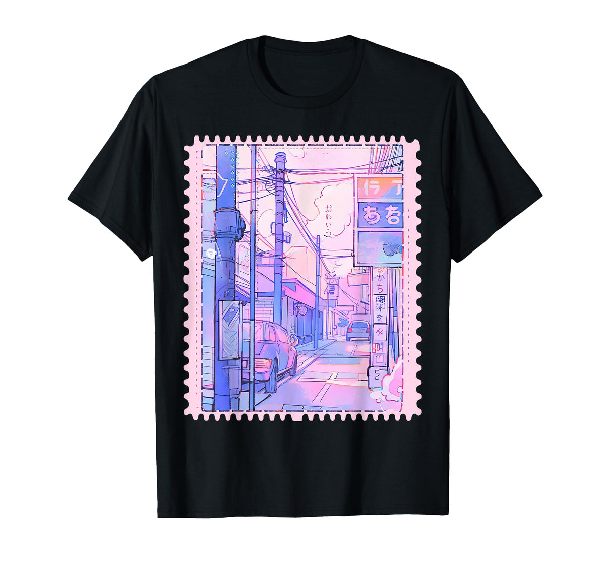 Japanese City Pop Y2K Kawaii Pastel T-Shirt - Trendy Graphic for Adults