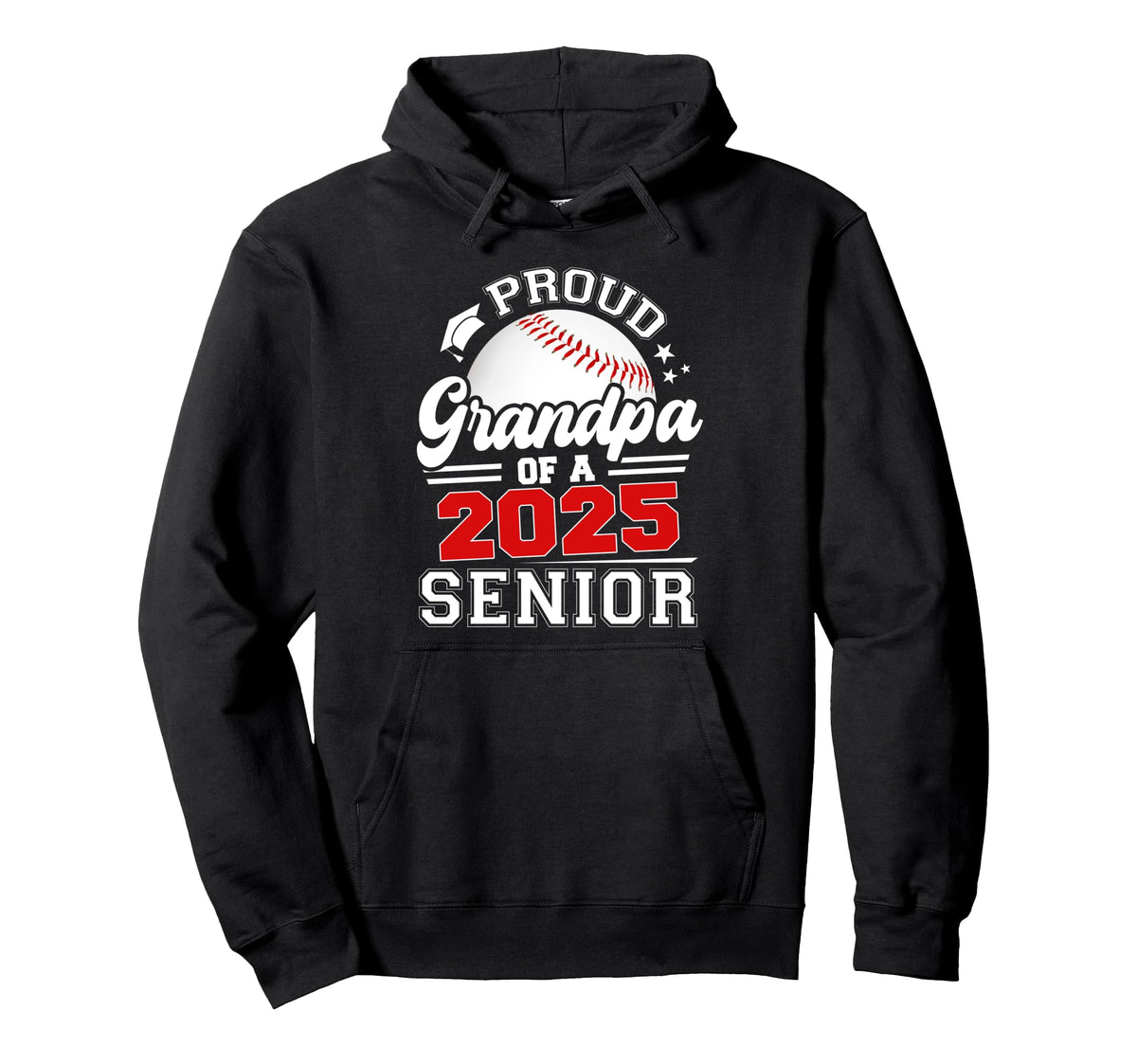 Proud Grandpa 2025 Senior Graduate Grad Hoodie - Custom Art Print Unisex