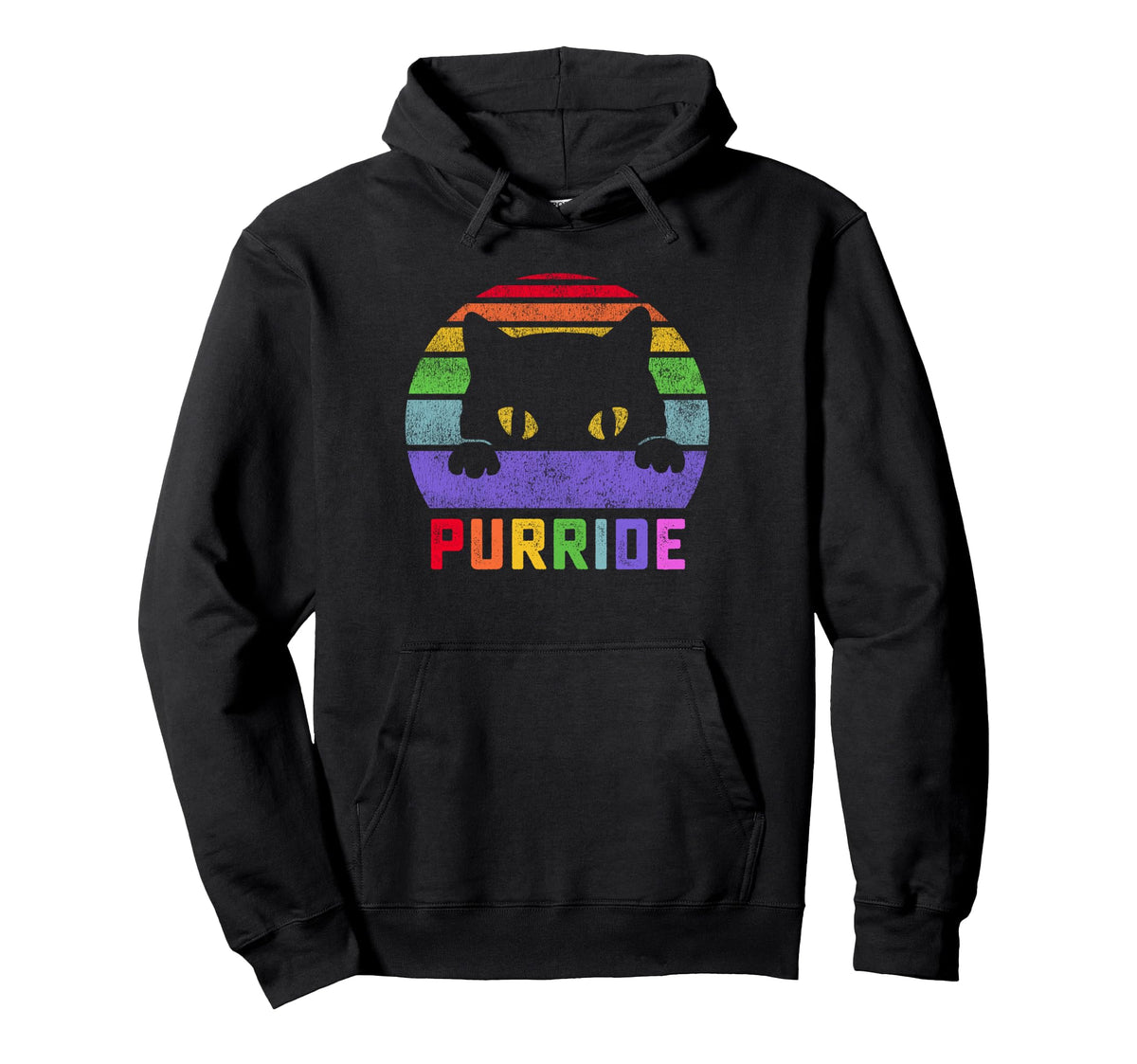 Pride Cat Purride Gay Lgbtq Rainbow Flag Hoodie - Aesthetic Graphic Unisex