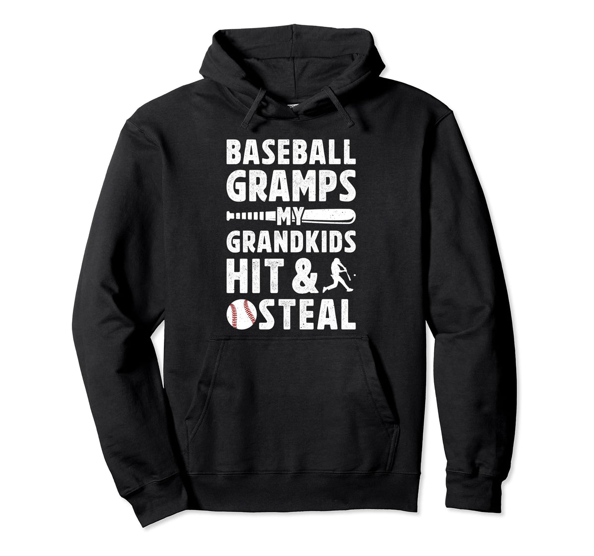 Baseball Gramps Grandpa Funny Gramps Hoodie - Minimalist Print for Adults