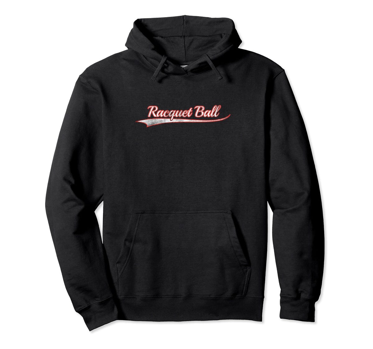 Racquet Ball Varsity Distressed Hoodie - Casual Everyday Wear Men Women