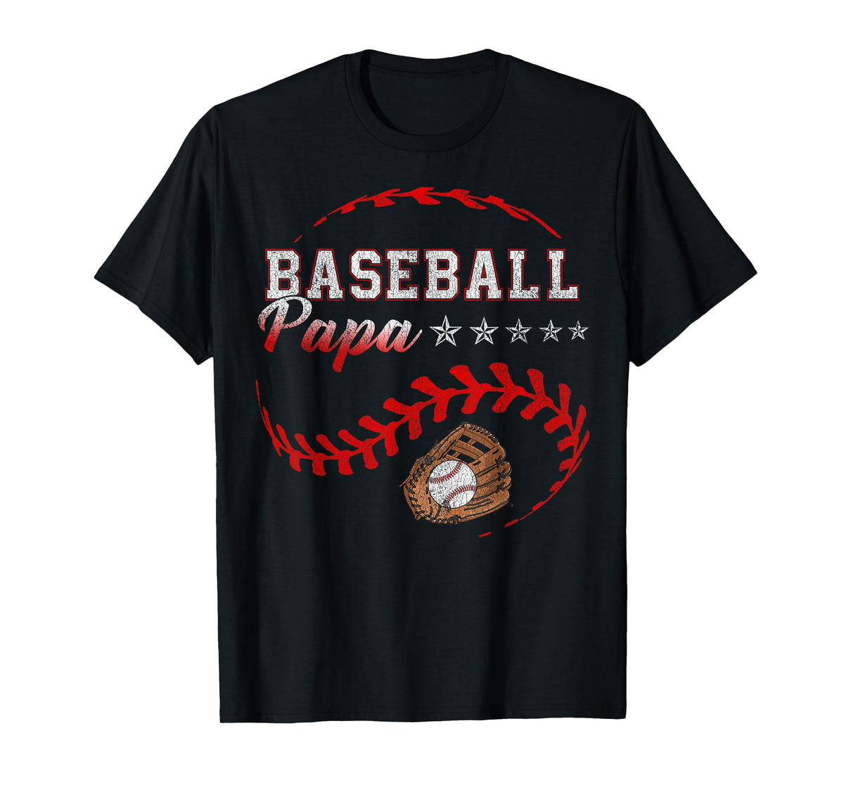 Baseball Papa Funny Baseball Family T-Shirt - Novelty Apparel Men Women