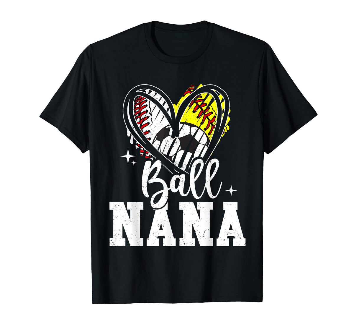 Ball Nana Baseball Softball Soccer Grandma T-Shirt - Novelty Apparel Unisex
