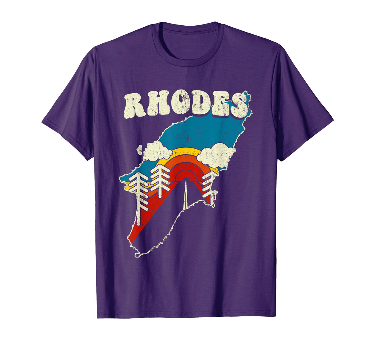 Rhodes Greece Greek Island T-Shirt - Casual Everyday Wear for Adults