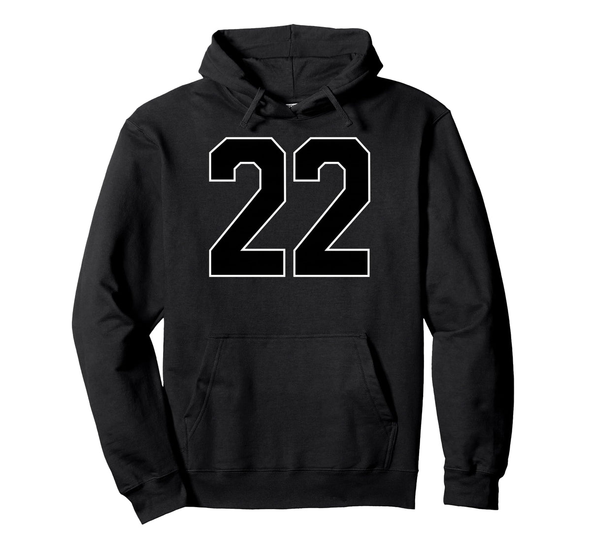 Black Sports Team Number 22 Fan Hoodie - Fun Novelty Design Men Women