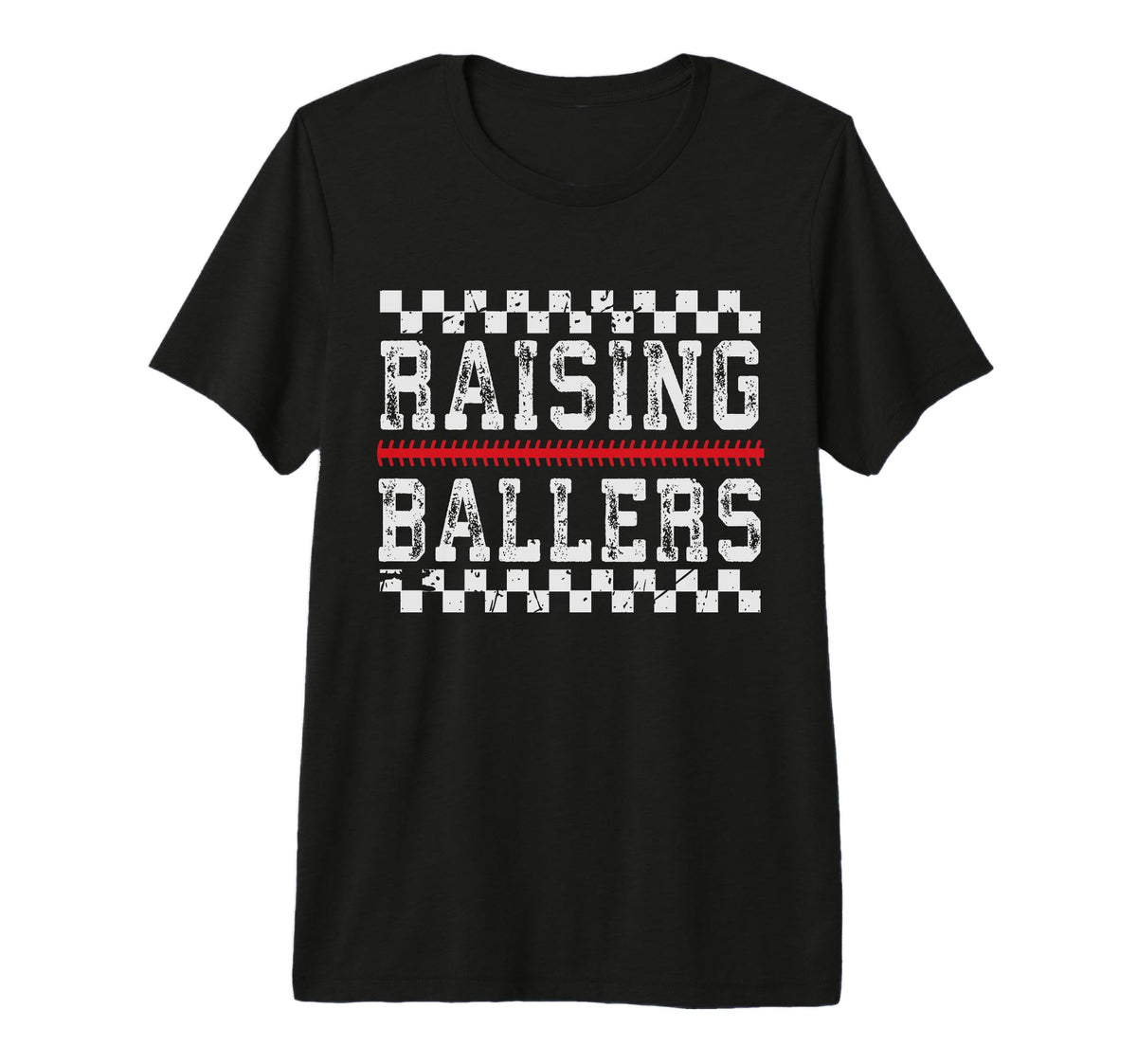 Baseball Game Day Raising Ballers Fan T-Shirt - Trendy Graphic Men Women