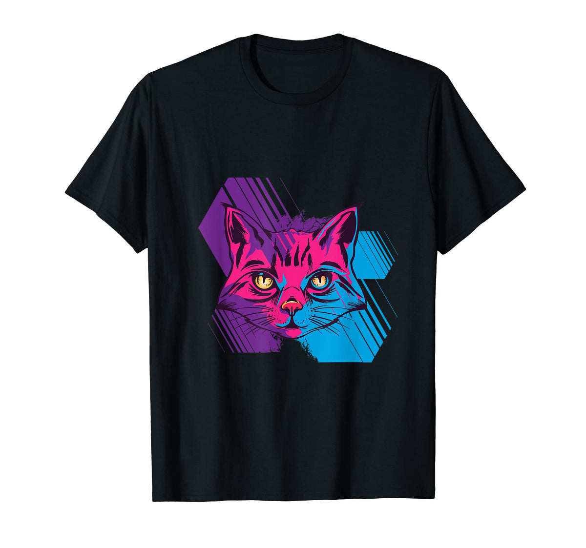 Trippy Cat Vaporwave Aesthetic Lovers T-Shirt - Streetwear Style Unisex