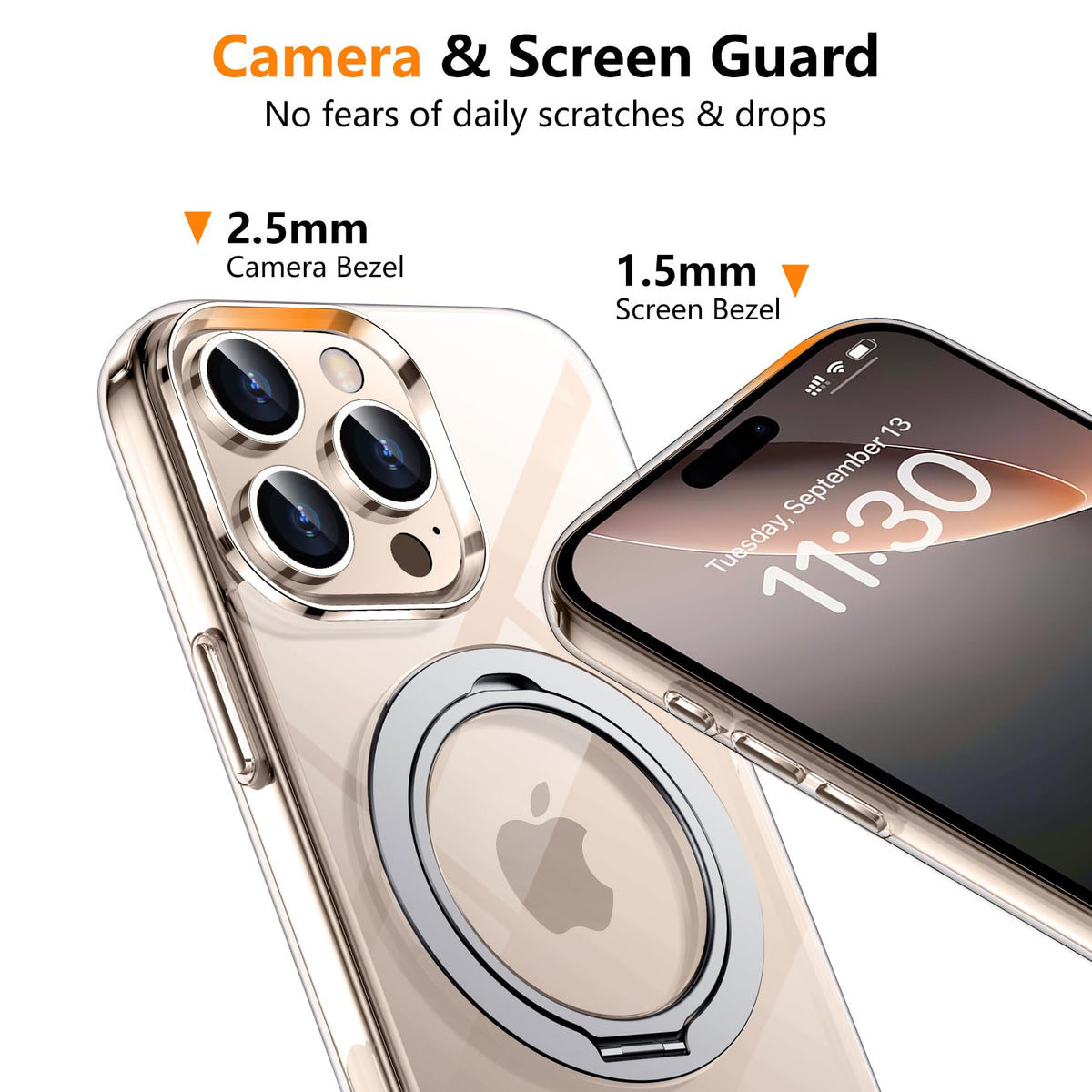 [Like New] Temdan 6.9-Inch Clear Kickstand Case for iPhone 16